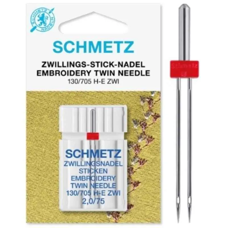 Двойная игла для вышивания SCHMETZ 130/705 H-E ZWI 2,0