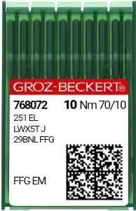 Швейная игла Groz-Beckert 251 EL FFG №70 для потайного стежка