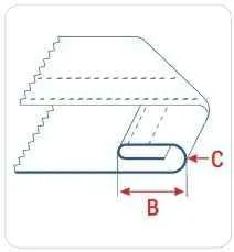 Приспособление UMA-139 12 для двойного подворота переднего кармана джинсов
