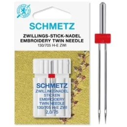 Двойная игла для вышивания SCHMETZ 130/705 H-E ZWI 2,0